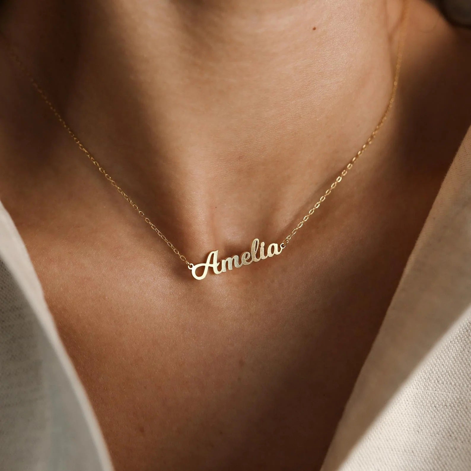 name necklace, popular cross-border item in Europe and America, DIY custom English letter collarbone chain, stainless steel material