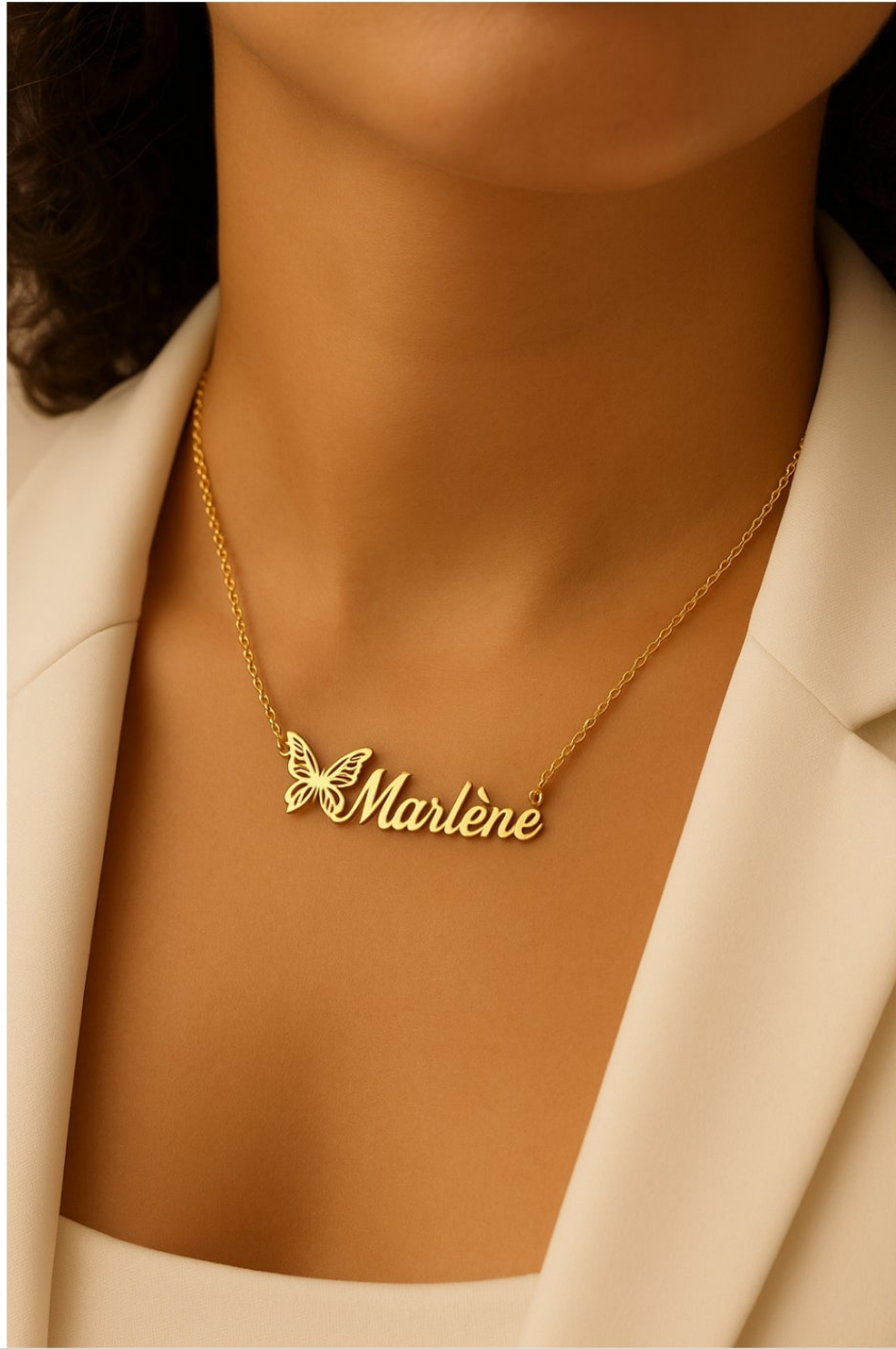 Collier avec Nom Personnalisé pour Femme, Ras du Cou en Acier Inoxydable, Bijoux de Mariage, Cadeau Bff