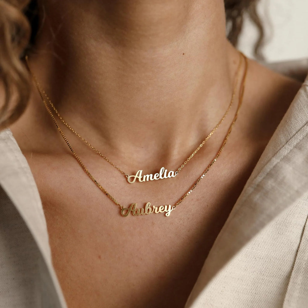 name necklace, popular cross-border item in Europe and America, DIY custom English letter collarbone chain, stainless steel material