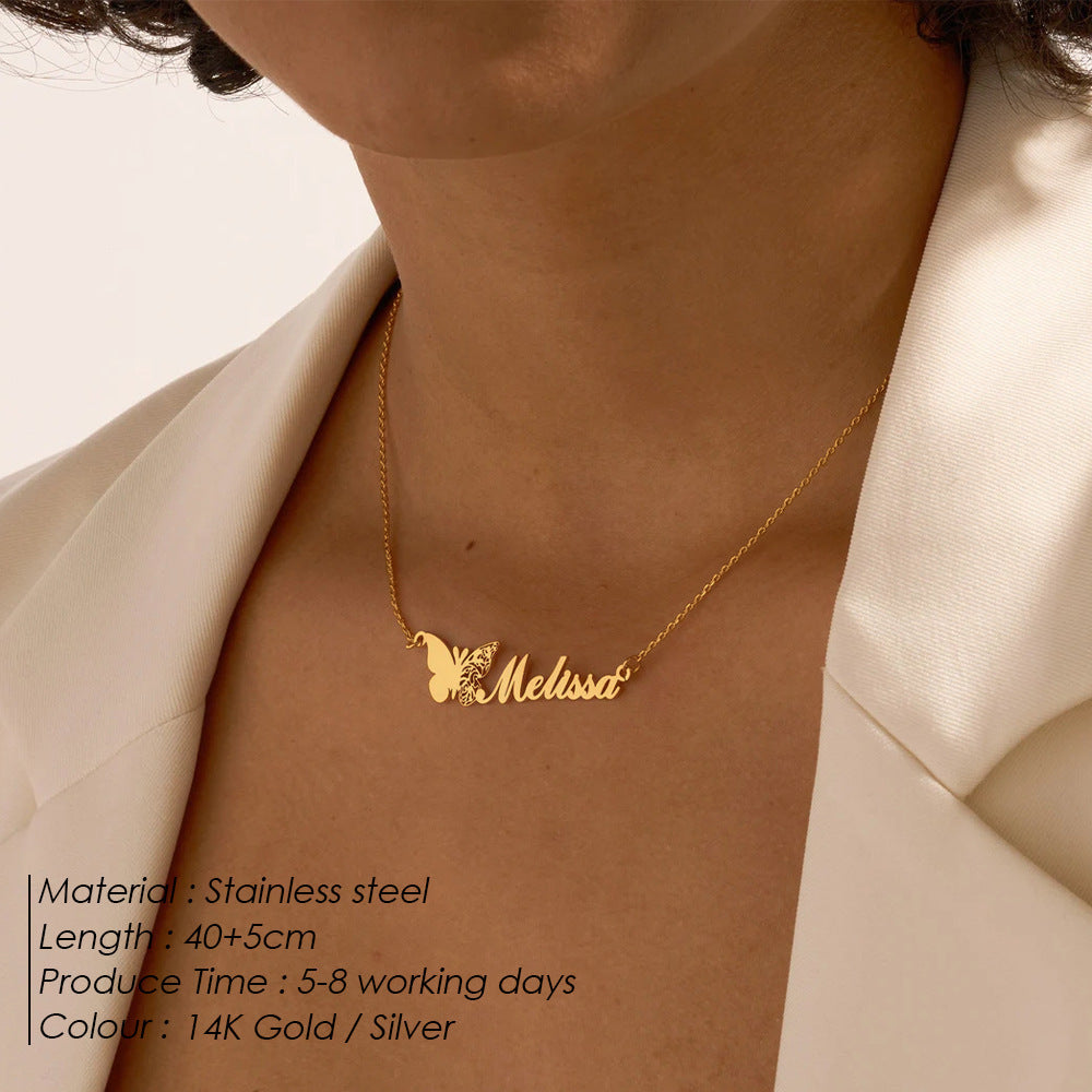 Collier avec Nom Personnalisé pour Femme, Ras du Cou en Acier Inoxydable, Bijoux de Mariage, Cadeau Bff